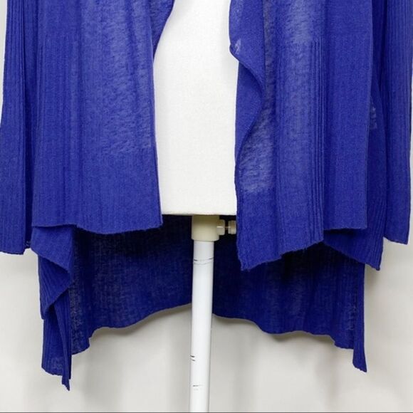 Eileen Fisher Open Front Semi Sheer Linen Blend Cardigan Size Small Petite - Picture 5 of 10